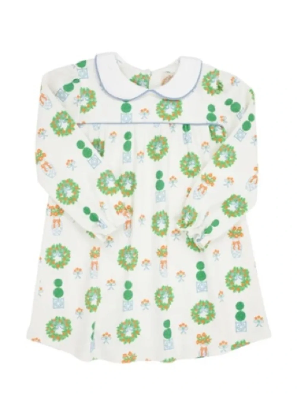 TBBC The Beaufort Bonnet Company Maerin Fitz Frock Dress White Blue 6-12 months